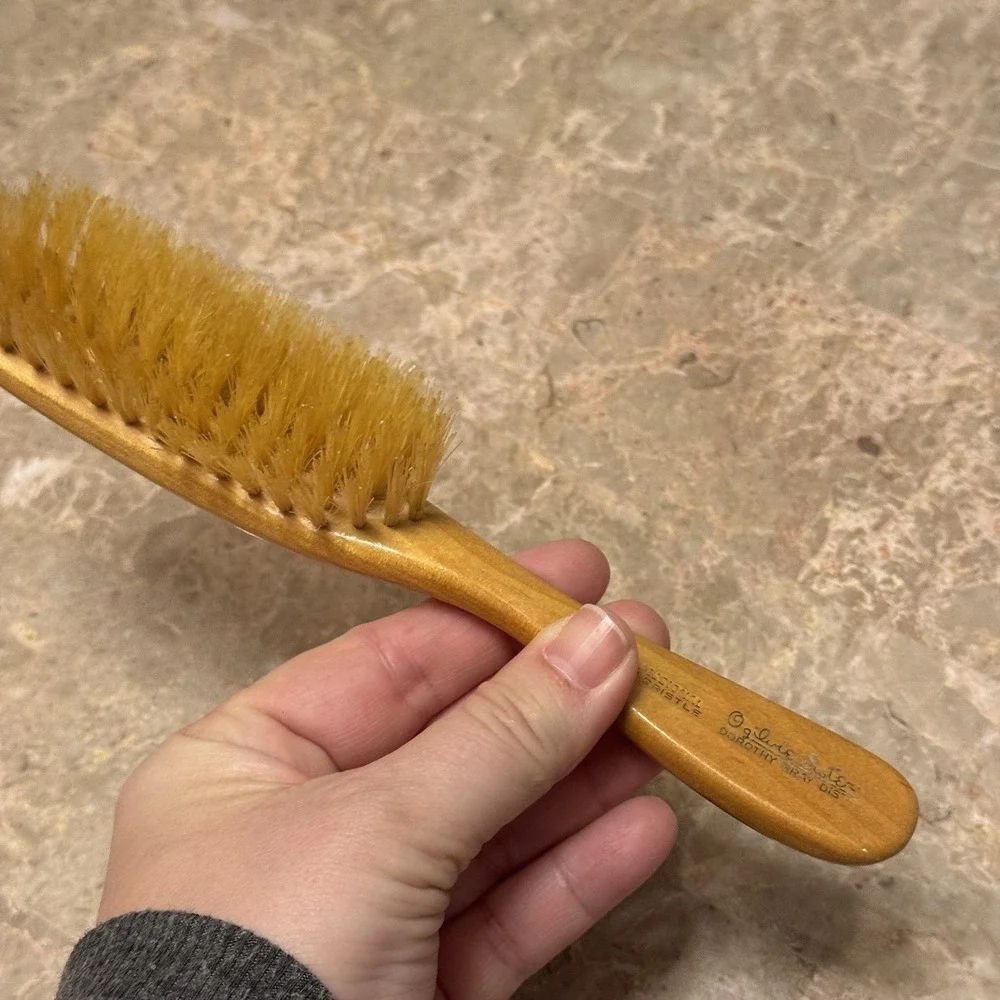 Vtg Ogilvie Sisters Professional Pure Bristle Wood Hair Brush Dorothy Gray RARE